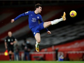 Chelsea's Ben Chilwell in action against Arsenal on Saturday, Dec. 26, 2020, at Emirates Stadium in London.