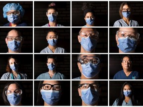 Frontline health-care workers at St. Paul's hospital in downtown Vancouver on April 2, 2020.: "If you know anyone working as an essential worker right now, you understand the precautions they’ve had to take and the sacrifices they’ve had to make," Prativa Baral writes.