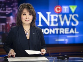CTV Montreal news anchor Mutsumi Takashi at the anchor  desk.