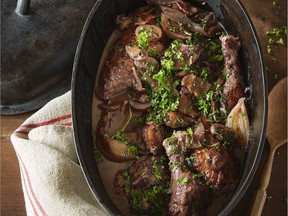 Coq au vin can be made completely in advance, then refrigerated or frozen until it’s time to reheat.