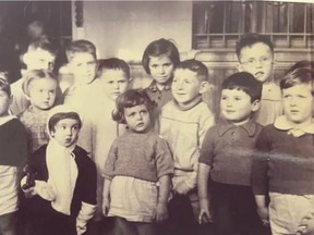 Fred Kader, far right, and Michael Hartogs, second from right, at Wezembeek orphanage in Antwerp, Belgium, in November 1942. They were among a group of Jewish orphans who were taken from the orphanage by German forces, and the two boys narrowly escaped being put on a train to Auschwitz. They were both taken in by Montreal families in 1949.
