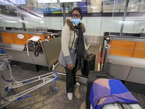 Mandatory quarantine "will be difficult for me — really, really difficult,” said Ginette Nyunga, who was travelling Friday, Jan. 29, 2021,  from Montreal to the Democratic Republic of Congo to see family because her father died.
