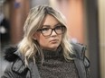 Alison De Courcy Ireland leaves the courtroom on Thursday Feb. 7, 2019. De Courcy Ireland is the woman charged with being impaired while behind the wheel of a truck owned by then Montreal Canadien Zack Kassian.