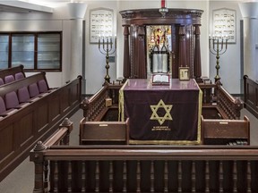 The Spanish and Portuguese Synagogue in Snowden. Places of worship had remained open with limited capacity during Quebec's semi-lockdown, which began in October, but were forced to close at the beginning of January.