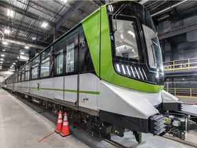 The REM's first train cars were unveiled in Brossard on Monday November 16, 2020.