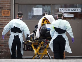 File photo: Paramedics drop patient off at hospital.