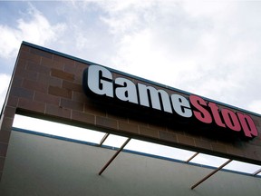 A GameStop store sign.