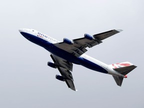 A British Airways Boeing 747 G-CIVD leaves London Heathrow airport on it's final flight, the first of 31 jumbo jets to be retired early by the airline because of the coronavirus disease (COVID-19) pandemic, in London, England, on August 18, 2020.