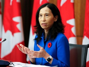 Canada's Chief Public Health Officer Dr. Theresa Tam speaks at a news conference held to discuss the country's coronavirus disease (COVID-19) response in Ottawa, Ontario, Canada November 6, 2020. REUTERS/Patrick Doyle