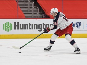 Centre Pierre-Luc Dubois had 18-31-49 totals in 70 games last season with the Columbus Blue Jackets and was minus-2.