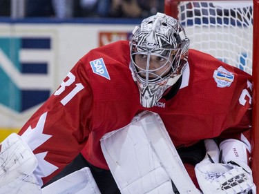 Team Canada G Carey Price (31) gets the shutout against Team Czech Republic in Toronto on Saturday September 17, 2016.