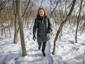Ste-Anne-de-Bellevue mayor Paola Hawa on the edge of the L'Anse-à-l'Orme Nature Park. "There is no room, no place and no logic in allowing weapons in an environment where families are trying to take advantage of our natural spaces," she says.