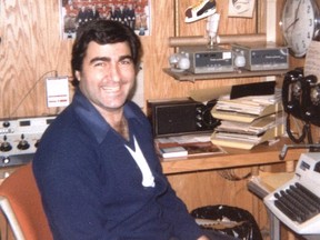 Montreal sportscaster Jim Bay in the CKGM newsroom in 1982. Bay died at the Brockville General Hospital Feb. 4, 2021.