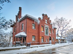 The exterior of Jacques Villeneuve's Westmount home, which is for sale.