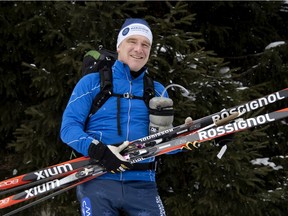 Ian Aitken has been participating in the Canadian Ski Marathon for 40 years, not missing a race in the last 25 consecutive years. Aitken trains on Mount Royal everyday, he is seen in Montreal on Feb. 19, 2021.