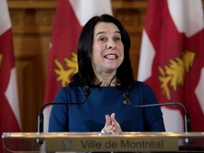 "All of this work shows that our administration is serious about transportation," says Montreal Mayor Valérie Plante, seen in a file photo.