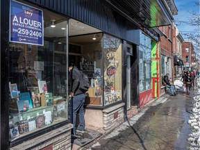The S.W. Welch bookstore, which is threatened with closure, on St-Viateur St. in Montreal on Sunday, Feb. 28, 2021.