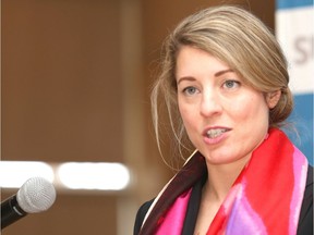 Federal Official Languages Minister Mélanie Joly speaks in Sudbury in 2019. Joly introduced legislation Tuesday to amend Canada's Official Languages Act to bolster protection for French.