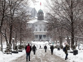 The Arts Building at McGill University in Montreal, on Wednesday, February 4, 2015. "Finding the right balance to teach more sensitive material doesn't mean censorship nor metaphorically sucker-punching students. The key is to alert students in advance, and for the professors to understand that pronouncing the N-word is offensive. Always," Martine St-Victor writes.