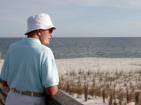 A photo of a man on a Florida beach.