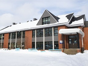 The Marguerite-d'Youville elementary school is closed after two students are believed to be infected with a variant of COVID-19 virus, Saturday, February 20, 2021 at  in Cap-Rouge in Quebec City.
