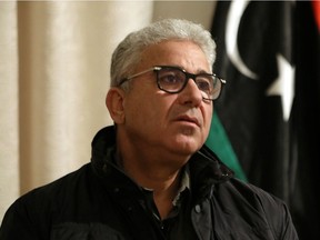 Fathi Bashagha, Interior minister of the Tripoli-based UN-backed Government of National Accord (GNA) speaks to Reuters after escaping an assassination attempt on him, in Tripoli, Libya, on Sunday, Feb. 21, 2021.