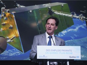 Telesat president and CEO Daniel Goldberg comments during the  announcement of a Quebec government tentative agreement with Telesat LEO Inc. and MacDonald, Dettwiler and Associates Ltd. to invest in Telesat Lightspeed in Montreal on Thursday, Feb. 18, 2021.