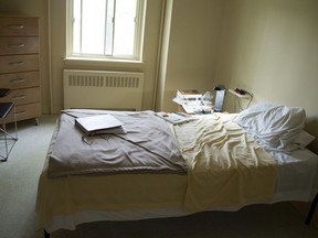 A resident room at a women's shelter.