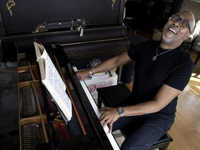 Montreal musician Warren "Slim" Williams in his home studio in St-Sauveur. In the film, The United States vs. Billie Holiday, he is part of Holiday's backing band.