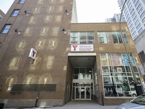 The Stanley St. entrance to the downtown YMCA in Montreal on Wednesday, March 10, 2021.