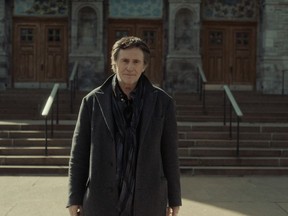 Irish-American actor Gabriel Byrne — pictured outside St-Clément de Viauville Church — felt at home during the Montreal shoot for Death of a Ladies’ Man. “Montreal is so much like Dublin to me — the intimacy, the architecture, the way people relate to it and to strangers like me coming in.”
