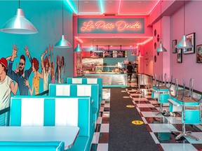 The colourful interior of Peter Nguyen's diner, La Petite Dînette on Saint-Denis Street in Montreal on Monday March 22, 2021. Dave Sidaway / Montreal Gazette ORG XMIT: 65905