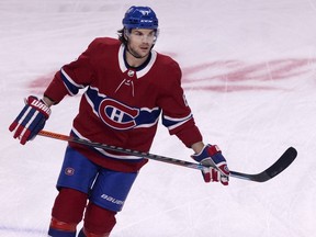 Canadiens' Michael Frolik takes part in the pre-game skate ahead of his first game with Montreal Tuesday night.