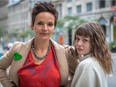 Filmmaker Anais Barbeau-Lavalette, left, with actress Kelly Depeault, who stars as a rebellious teenage girl coming of age in Barbeau-Lavalette's new film La déesse des mouches a feu.