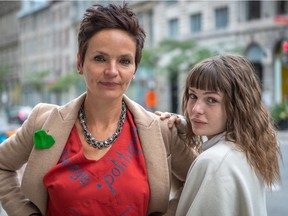 Filmmaker Anais Barbeau-Lavalette, left, with actress Kelly Depeault, who stars as a rebellious teenage girl coming of age in Barbeau-Lavalette's new film La déesse des mouches a feu.