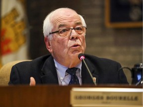 Beaconsfield Mayor Georges Bourelle responds to questions at a city council meeting in fall 2018.