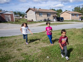 Children running in the First Nation reserve of Opitciwan, 600 kilometres north of Montreal on Saturday, August 31, 2013.