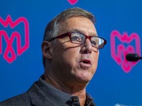 Alouettes co-owner Gary Stern addresses media at a news conference in Montreal on Jan. 6, 2020.