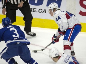 Winger Cole Caufield has been a prolific goal scorer at every level he has played. He started his AHL career by potting a pair in the Rocket's 5-3 win over the Marlies in Toronto Friday night.