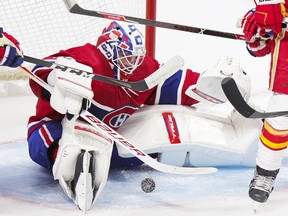 Goaltender Jake Allen is 8-8-4 with a 2.54 goals-against average and a .912 save percentage this season for the Canadiens.