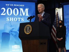 President Biden said the United States has distributed 200 million shots of COVID-19 vaccine.