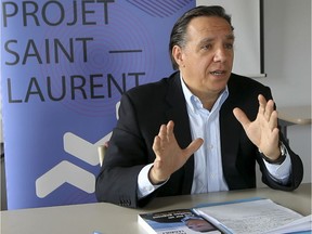 Coalition Avenir Québec Leader François Legault is is seen October 18, 2013 promoting his book Cap sur un Québec gagnant--Le project Saint-Laurent.