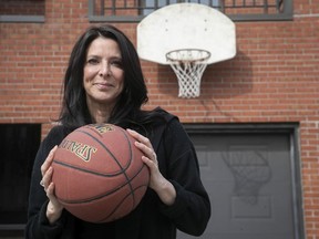 Annie Larouche, seen outside her home in Montreal in March, has been named director of the Canadian Elite Basketball League’s Montreal operations.