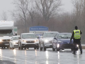 As of Monday, travel between the Quevec and Ontario will be restricted with police checkpoints to monitor movements.