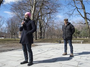 NDP Leader Jagmeet Singh and Deputy Leader Alexandre Boulerice,  announce a campaign to reach out to young people and young families to understand their concerns at a news conference  Monday, March 29, 2021  in Montreal.THE CANADIAN PRESS/Ryan Remiorz ORG XMIT: RYR105-03-29