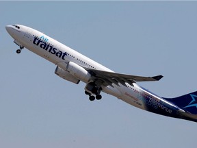 FILE PHOTO: An Airbus A330-200 aircraft of Air Transat airlines takes off in Colomiers near Toulouse, France, July 10, 2018. REUTERS/Regis Duvignau/File Photo