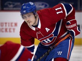 Canadiens' Brendan Gallagher during NHL action against the Ottawa Senators in Montreal on, March 2, 2021. He will be ready to play when the Canadiens open their first-round playoff series Thursday, May 20, 2021, in Toronto against the Maple Leafs.