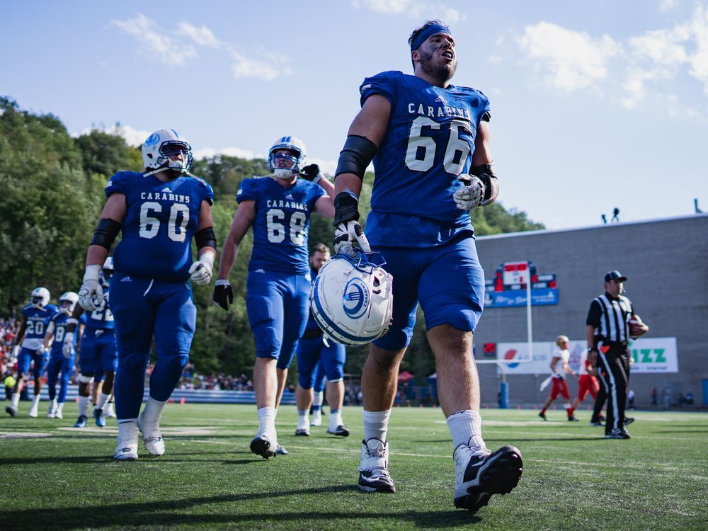 Montreal Alouettes offensive lineman Pier-Olivier Lestage during