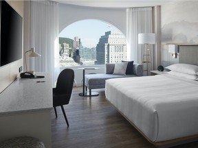 The Montreal Marriott Château Champlain is distinctive for its large, curved bay windows. Now, the interiors have been transformed.