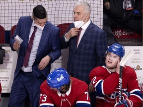 The Canadiens had a 15-16-7 during the regular season with Dominique Ducharme (right) and Alex Burrows behind the bench and are now 1-3 in the playoffs.